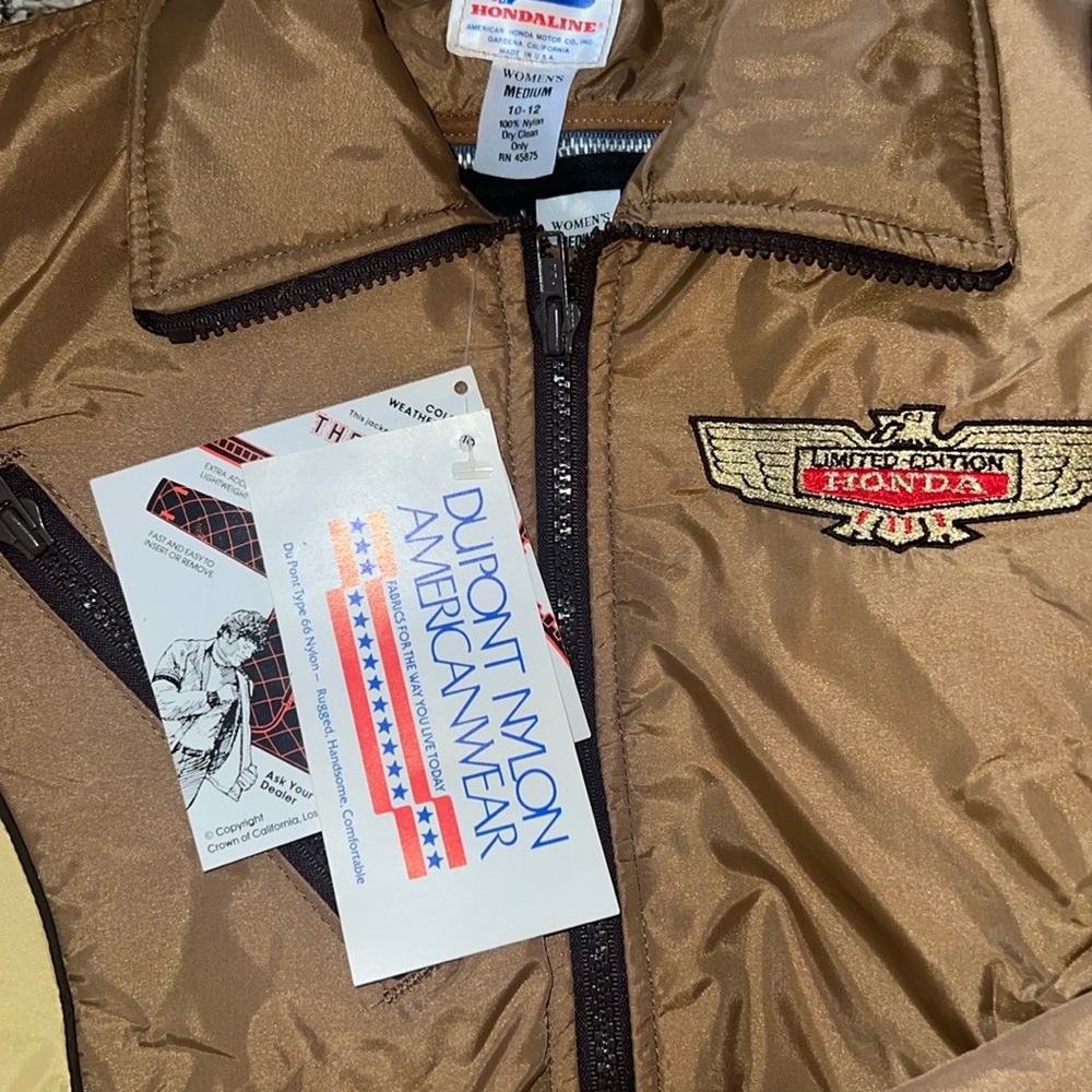 Hondaline 1970s DuPont Nylon Vintage Bomber Jacket NWT - Picture 6 of 13
